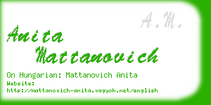 anita mattanovich business card